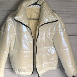 SHEIN metallic puffer jacket